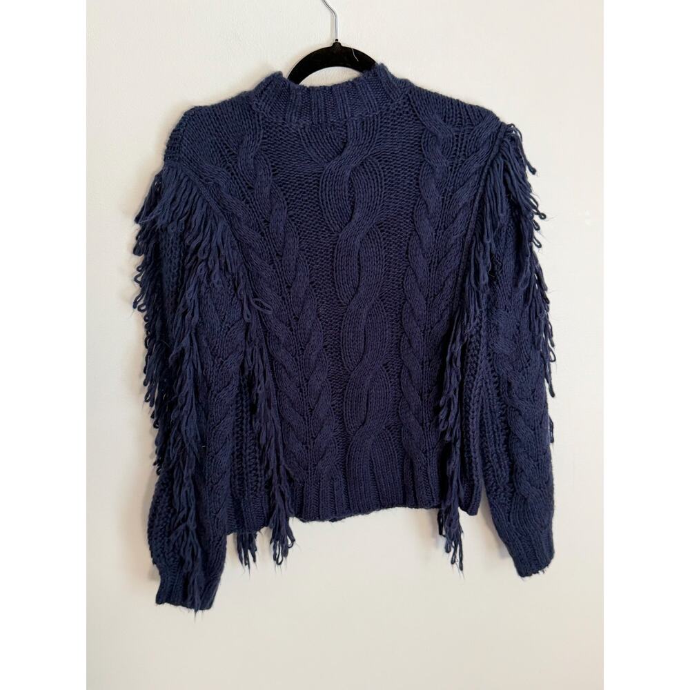 525 America Navy Fringe Sweater size small - Picture 4 of 6